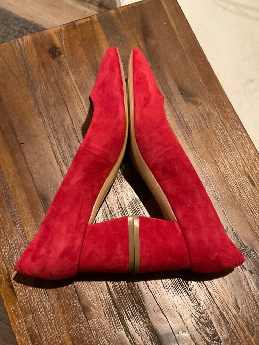 Mark Fisher Zala Block Heel Pointy Toe Red Pump size 7 - Picture 4 of 7